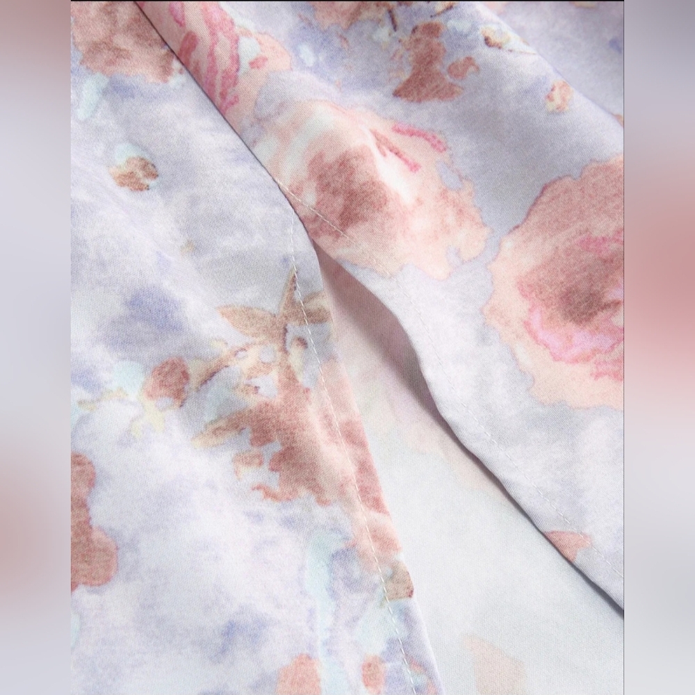 CIDER Illusion Ruched Floral Midi Dress. Size L. NWT - Picture 5 of 10